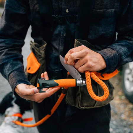 Нож Opinel №12 Explore c инструментом для удаления клещей, оранжевый, 002454